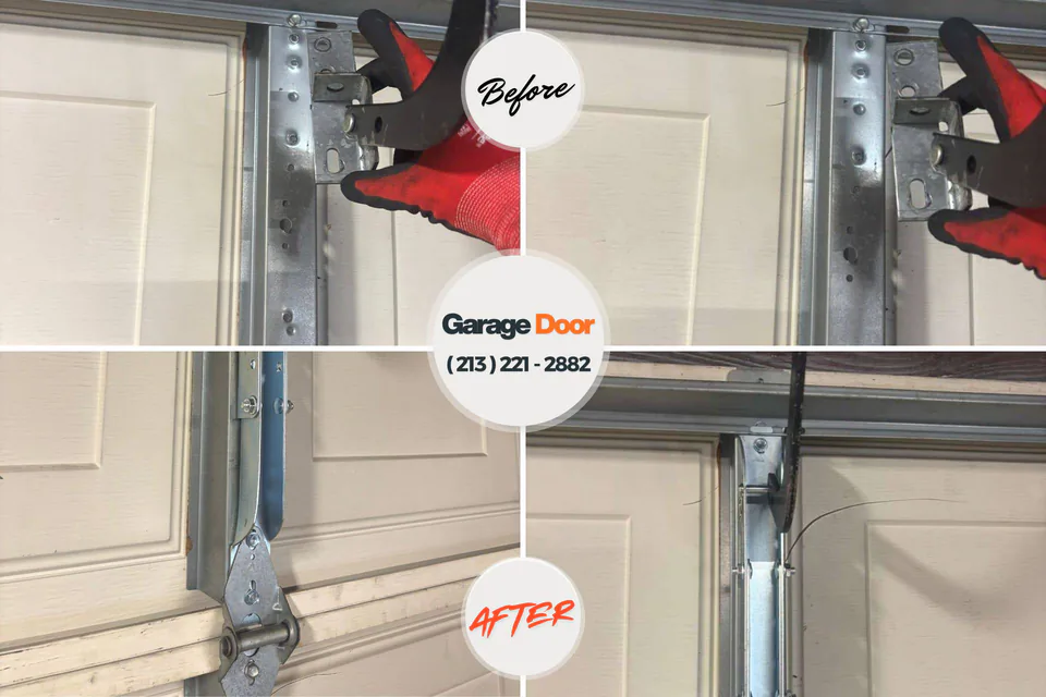 Before and after: garage door repair Abbotsford, WI